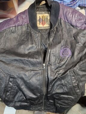 Mens IOU International Legend Leather Bomber Jacket